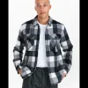 Heren ANERKJENDT ANERKJEND style 900834 aksigurd checked lumber jacket 0526 Dark grey mel