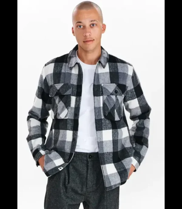 Heren ANERKJENDT ANERKJEND style 900834 aksigurd checked lumber jacket 0526 Dark grey mel