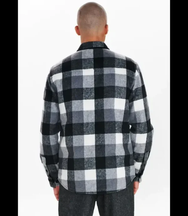 Heren ANERKJENDT ANERKJEND style 900834 aksigurd checked lumber jacket 0526 Dark grey mel