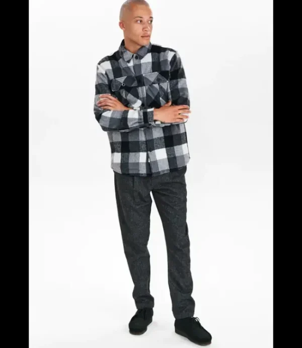 Heren ANERKJENDT ANERKJEND style 900834 aksigurd checked lumber jacket 0526 Dark grey mel