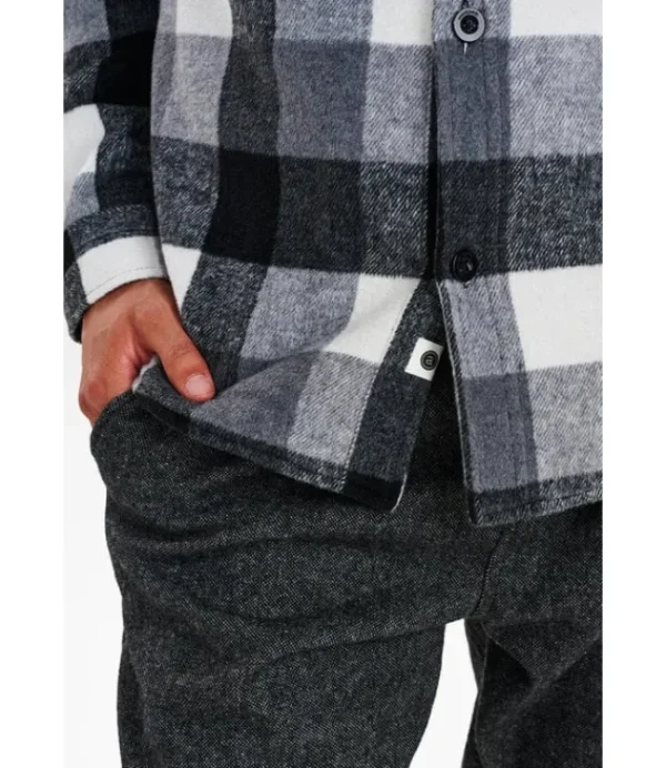 Heren ANERKJENDT ANERKJEND style 900834 aksigurd checked lumber jacket 0526 Dark grey mel