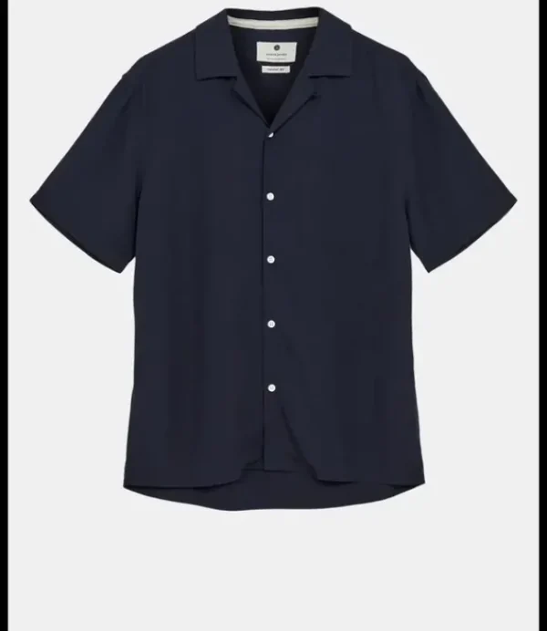 Heren ANERKJENDT Akkurt S/S Placket Detail 901449 Sky Captain