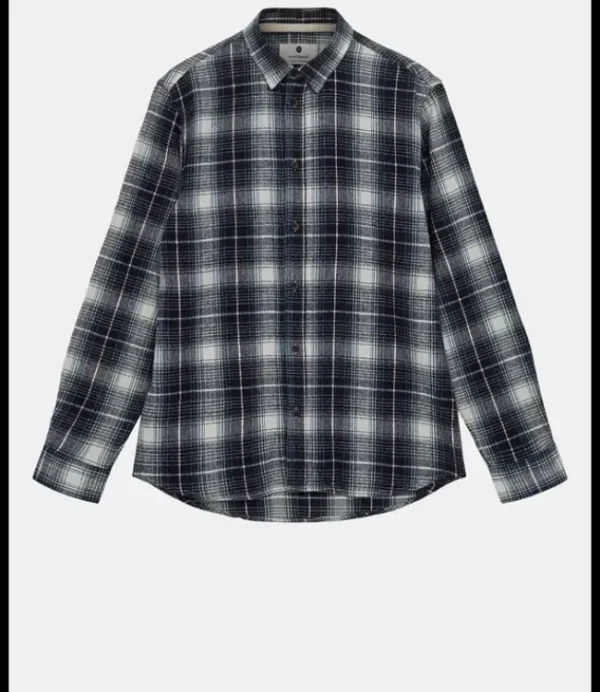 Heren ANERKJENDT Akleif Flannel Check Shirt 901669 Sky Captain