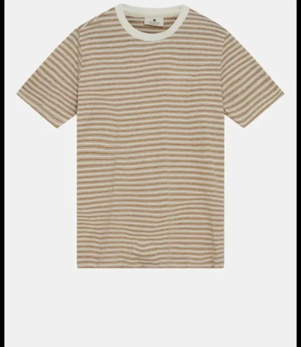 Heren ANERKJENDT Akrod S/S Cot/Linen Stripe Tee 901538 Incense