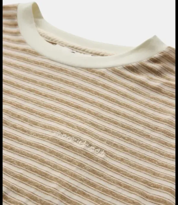 Heren ANERKJENDT Akrod S/S Cot/Linen Stripe Tee 901538 Incense