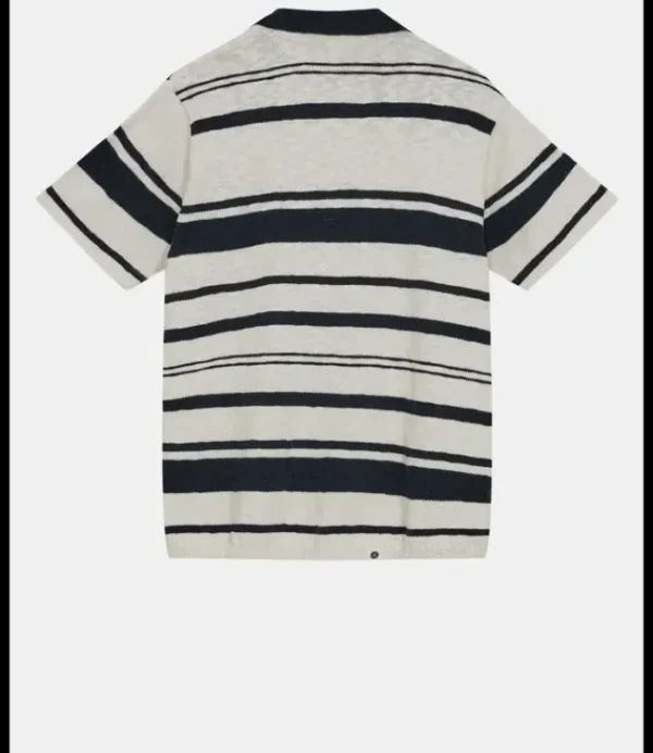 Heren ANERKJENDT Aksofus Stripe S/S Knit 901585 Sky Captain