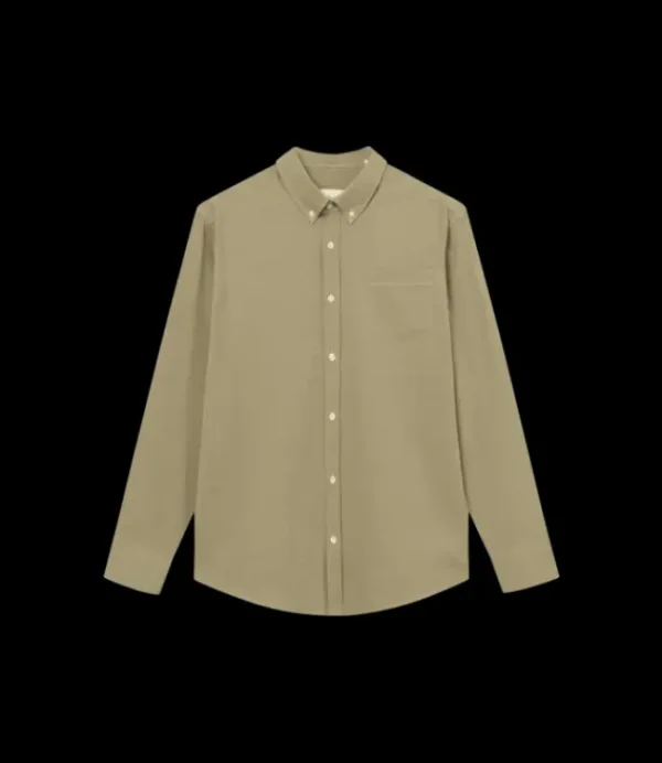 Heren FORET Forét Bush Seersucker shirt 1750 Olive