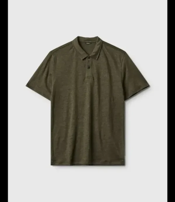 Heren GABBA Duke Linen Polo 10806 Forest Night