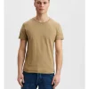 Heren GABBA T-Shirt Konrad Straight Slub Tee P5890 Coriander