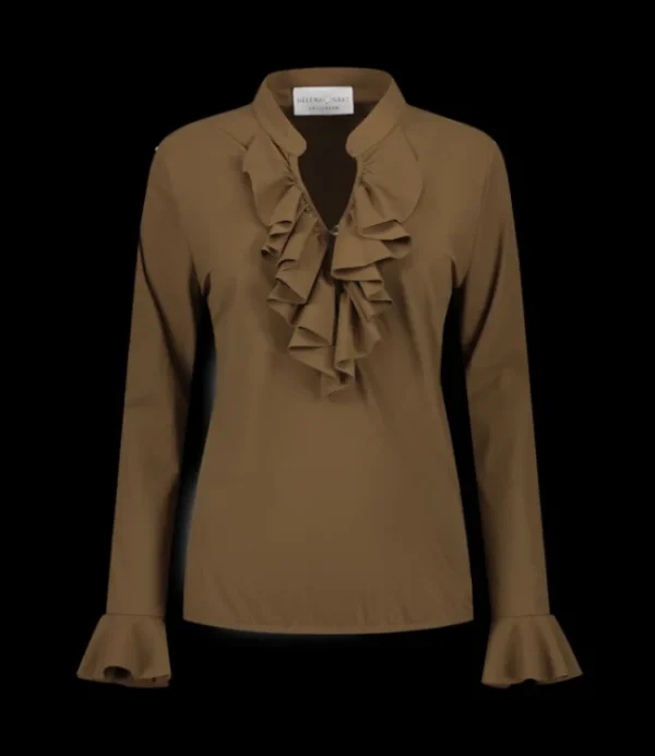 DAMES HELENA HART 7257 blouse ruche mocca