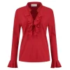 DAMES HELENA HART Blouse Ruche 7257 Rood