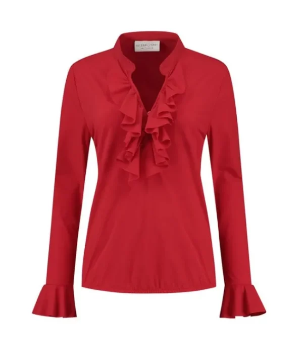 DAMES HELENA HART Blouse Ruche 7257 Rood