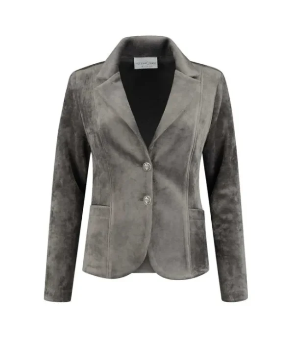 DAMES HELENA HART blazer velvet kort 7324 grijs