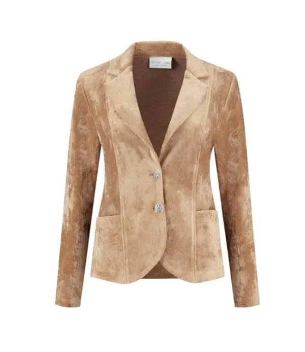 DAMES HELENA HART blazer velvet kort 7324 camel