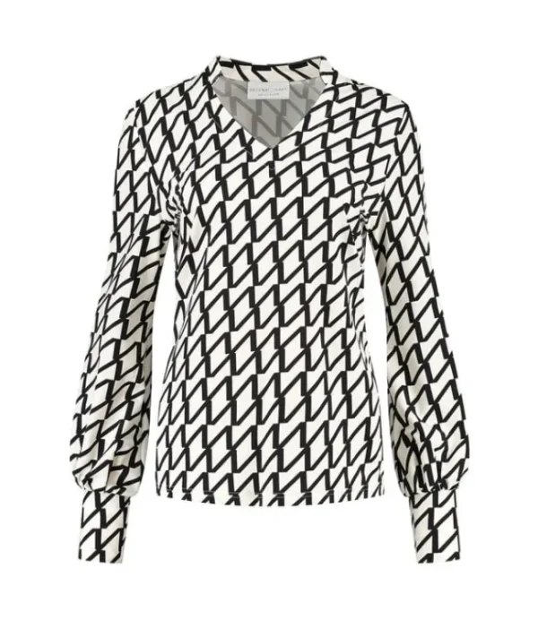 DAMES HELENA HART Top Goldie Print 7370Zet Zwart/Ecru