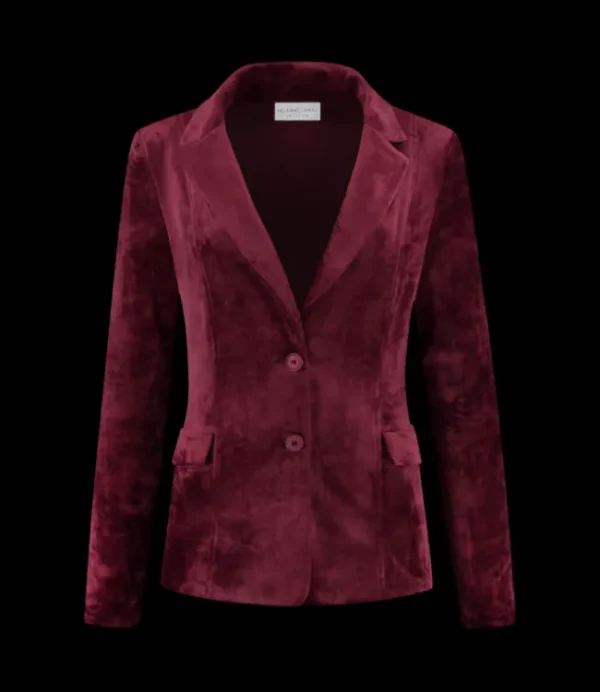 DAMES HELENA HART 7425Uni Blazer Velour Midi Uni Wine