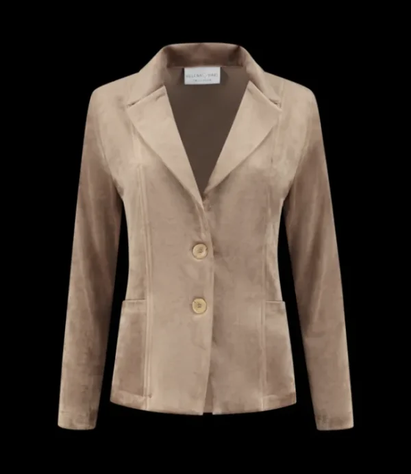 DAMES HELENA HART 7424uni blazer kort velours uni latte