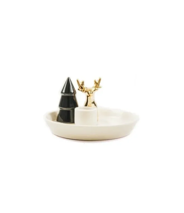 HOUSE VITAMIN HV Kandelaar Kerstboom/Rendier - 14x14x7cm