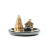 HOUSE VITAMIN HV candle holder xmas tree&house 15x15x11 cm. Black/gold 202804