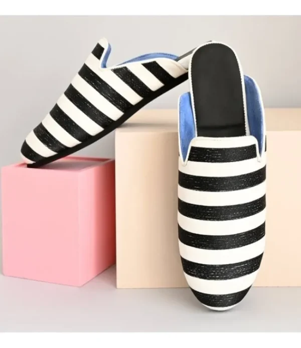 DAMES HUMS black stripe slipper AW116