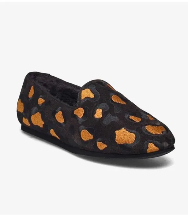 DAMES HUMS leopard suede loafer brown AW2001