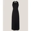 DAMES JANSEN AMSTERDAM Fosco v546 Jersey Solid Long Dress Black