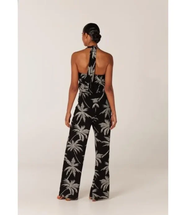 DAMES JANSEN AMSTERDAM Funky vp452 Jersey Printed Jumpsuit Black/Off White