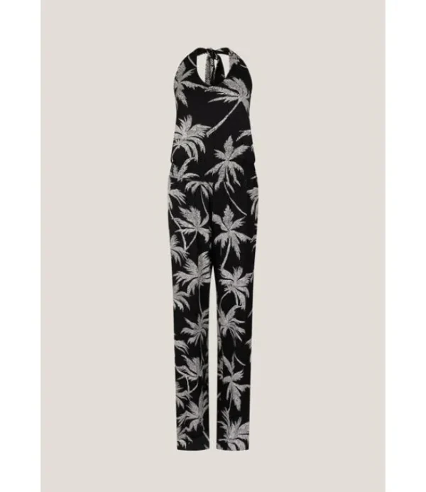 DAMES JANSEN AMSTERDAM Funky vp452 Jersey Printed Jumpsuit Black/Off White