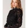 DAMES JANSEN AMSTERDAM juffrouw jansen 3dl102 3dlace top with long sleeves black