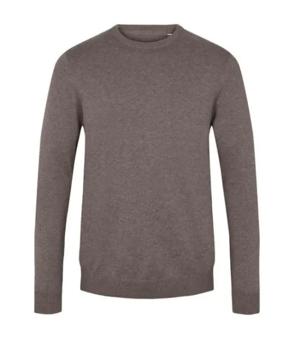 Heren KRONSTADT emory cotton cashmere sweater KS3875 heather oatmeal