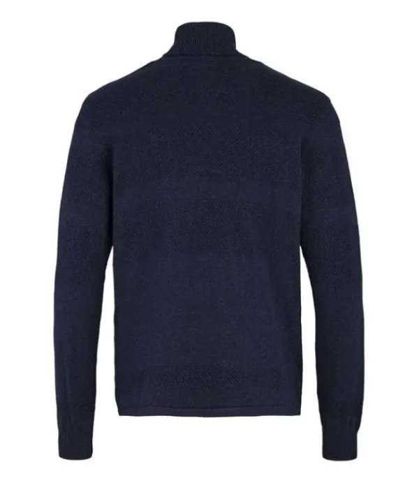 Heren KRONSTADT Fisker Cotton Roll Neck Knit navy 50023