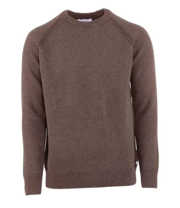 Heren KRONSTADT KS3129 Bear wool crew neck knit Brown mel