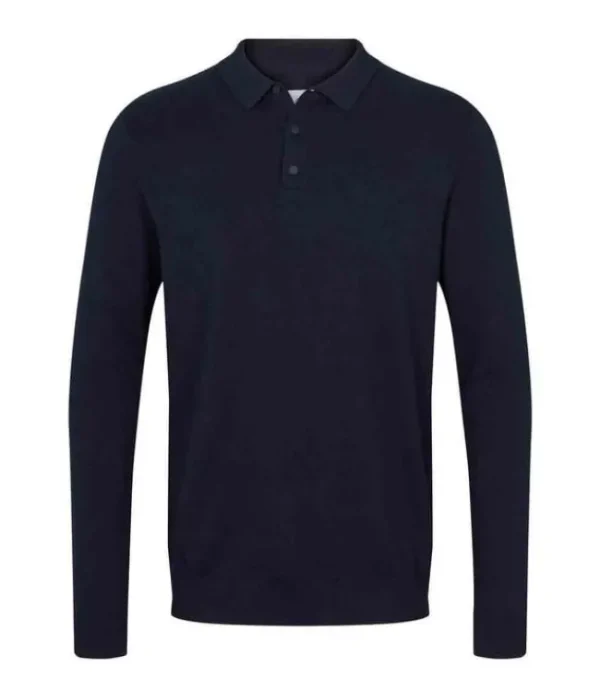 Heren KRONSTADT KS3876 lamon cashmere polo knit navy