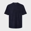 Heren KRONSTADT ks3816 Ledger organic terrycloth pocket tshirt navy