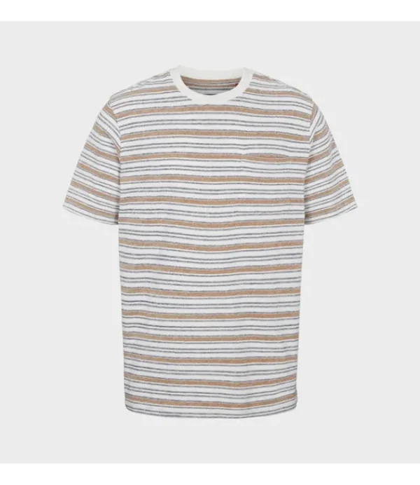 Heren KRONSTADT ks4035 ledger irregulier stripe tee wood stripe