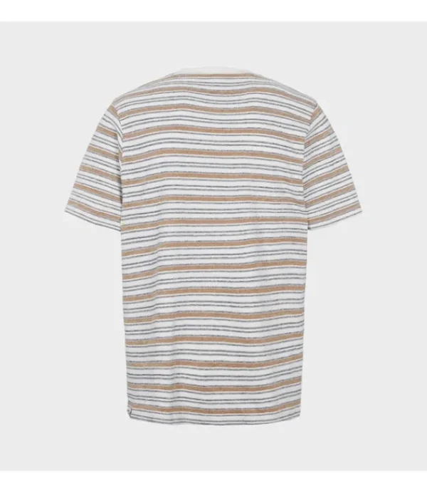 Heren KRONSTADT ks4035 ledger irregulier stripe tee wood stripe