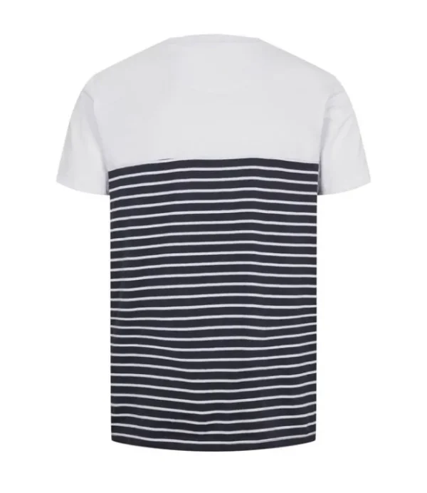 Heren KRONSTADT timmi recycled stripe pocket shirt navy white KS3626