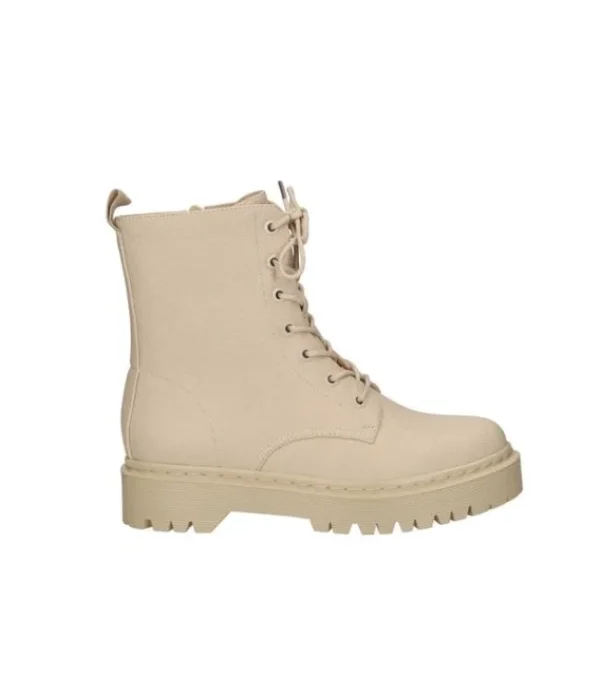 DAMES La Strada 2182012-1120 Beige Tumble Pu / Halfhoge Veterschoen Beige