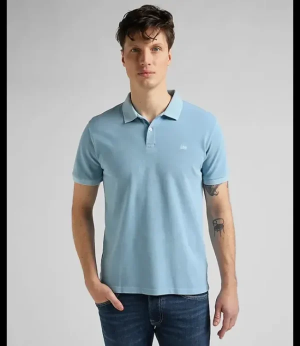 Heren LEE L65CQSUY nat dye polo ice blue