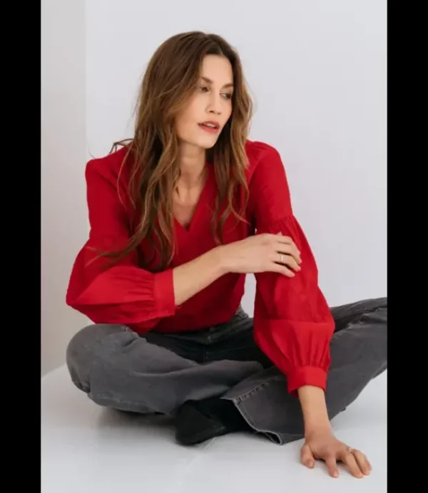 DAMES MAICAZZ Krony blouse Wl24.20.313 Rood