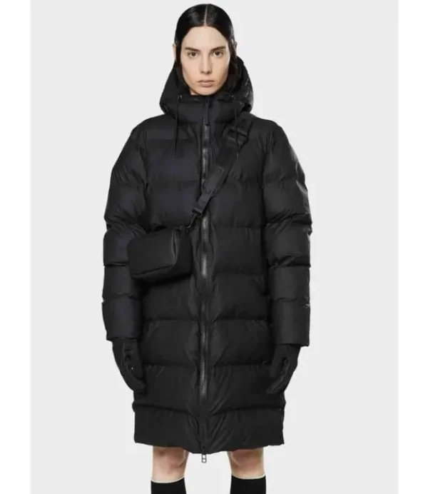 DAMES RAINS 15070 Long Puffer Jacket Black