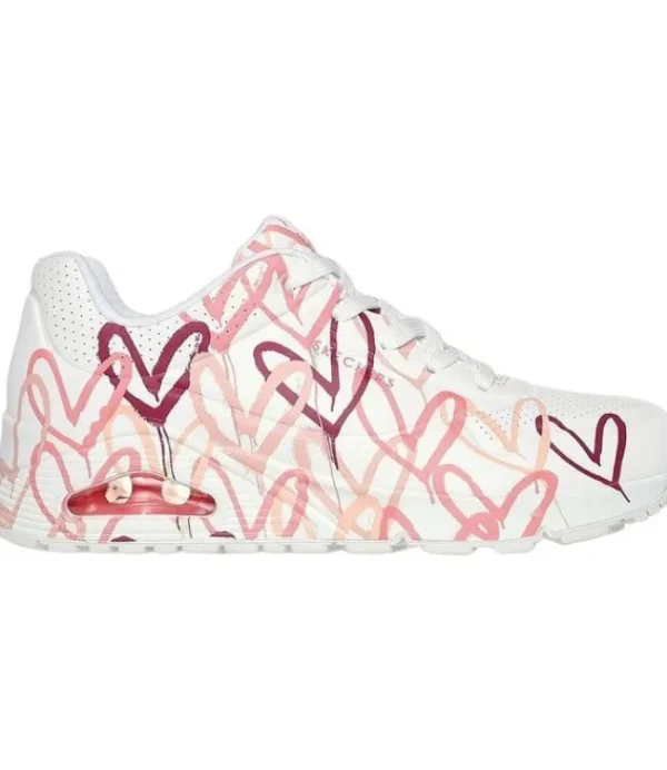 DAMES SKECHERS 155507 Uno-Spread The Love White/Hot Coral