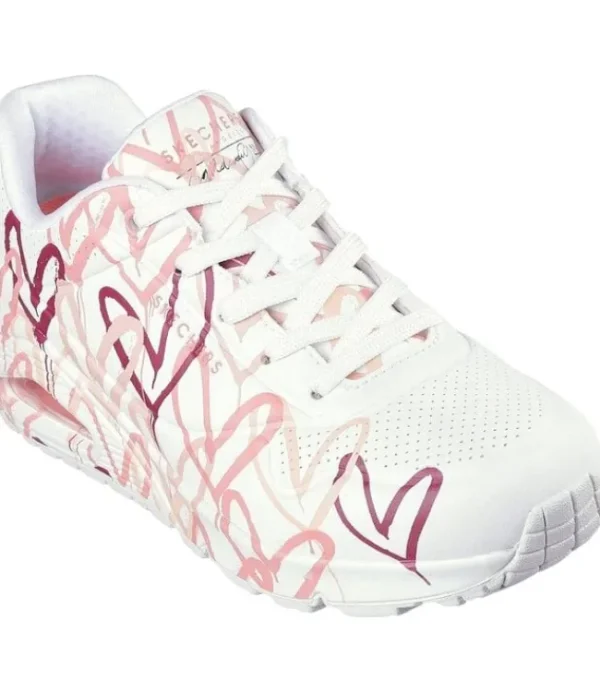 DAMES SKECHERS 155507 Uno-Spread The Love White/Hot Coral