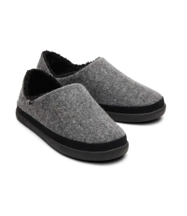 DAMES TOMS ezra smoke grey repreve two tone felt 10016808 pantoffel