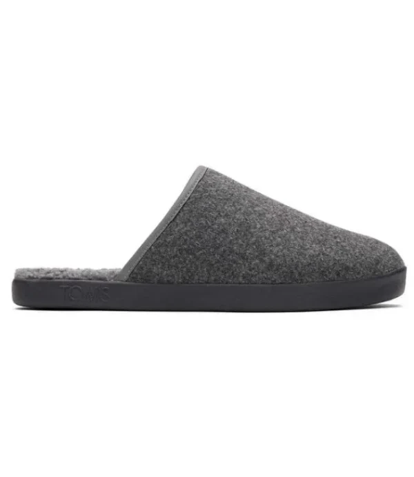 Heren TOMS pantoffel harbor smoke grey repreve two tone felt 10016859