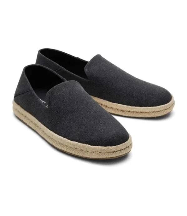 Heren TOMS Santiago 10019869 Black Recycled Cotton Canvas 3128