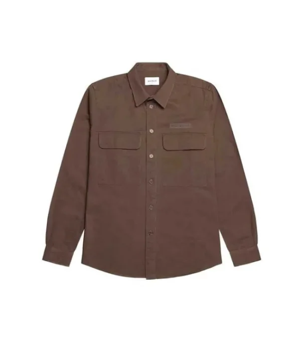 Heren WOODBIRD hoxen work shirt brown 2116-708