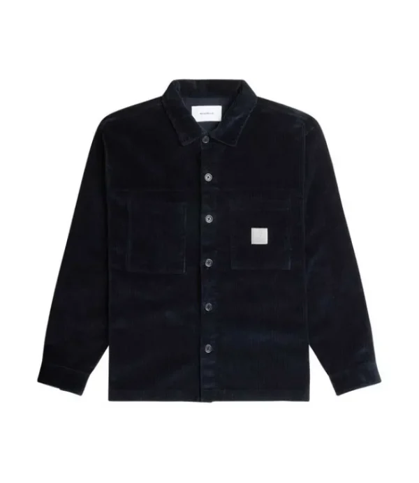 Heren WOODBIRD krents corduroy shirt navy 2136 - 731